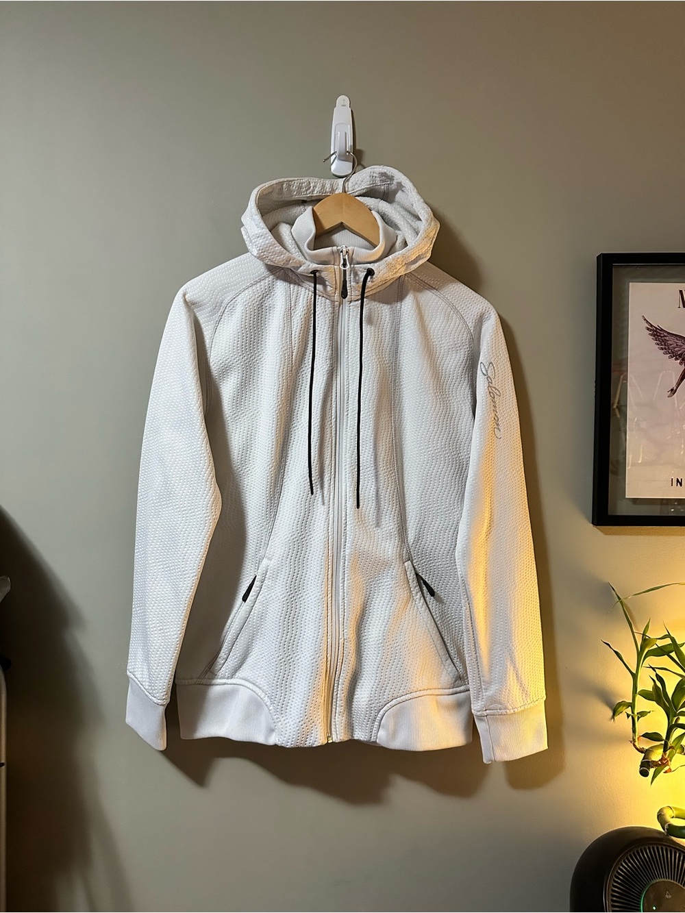 Salomon White Hooded Zip Utility Jacket